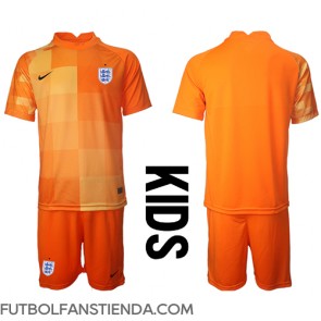 Inglaterra Portero Segunda Equipación Niños Mundial 2022 Manga Corta (+ Pantalones cortos)